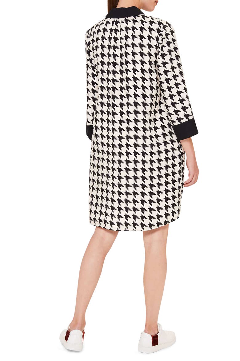 Aubery Houndstooth Check Shift Dress, Alternate, color, BUTTERMILK BLACK