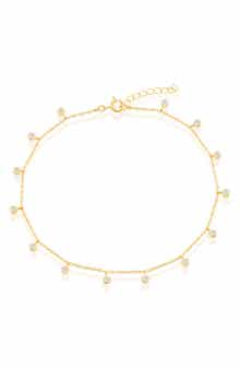SIMONA Bezel CZ Charms Anklet