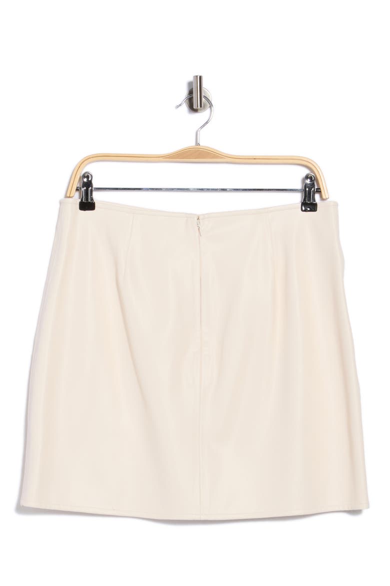 Truman Snap Faux Leather Miniskirt, Alternate, color, VINTAGE WHITE