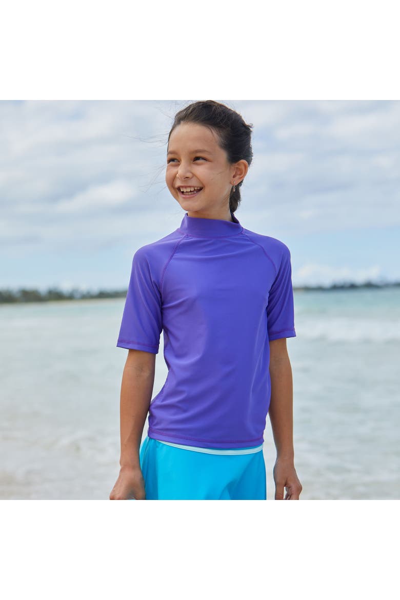 Short Sleeve Sun & Swim Shirt, Alternate, color, Purple