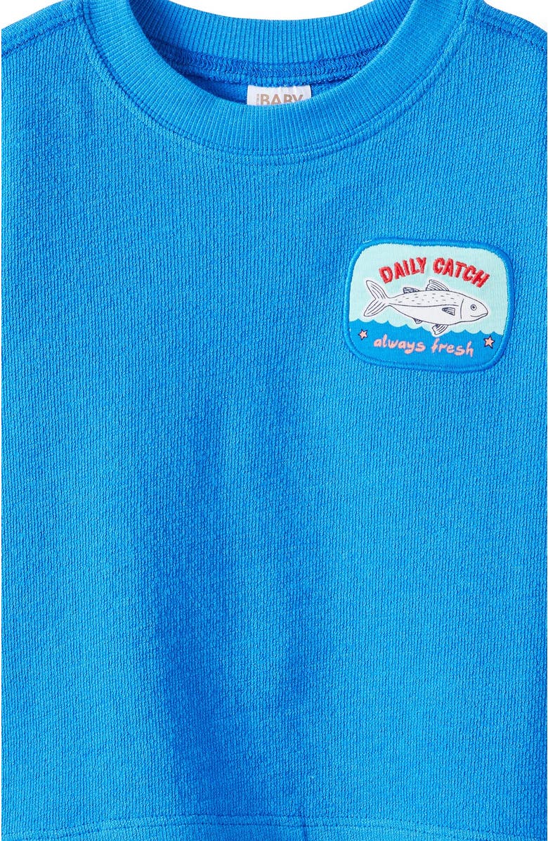 Cotton On Kids Tyla Knit Tee, Alternate, color, Harbour Blue Daily Catch