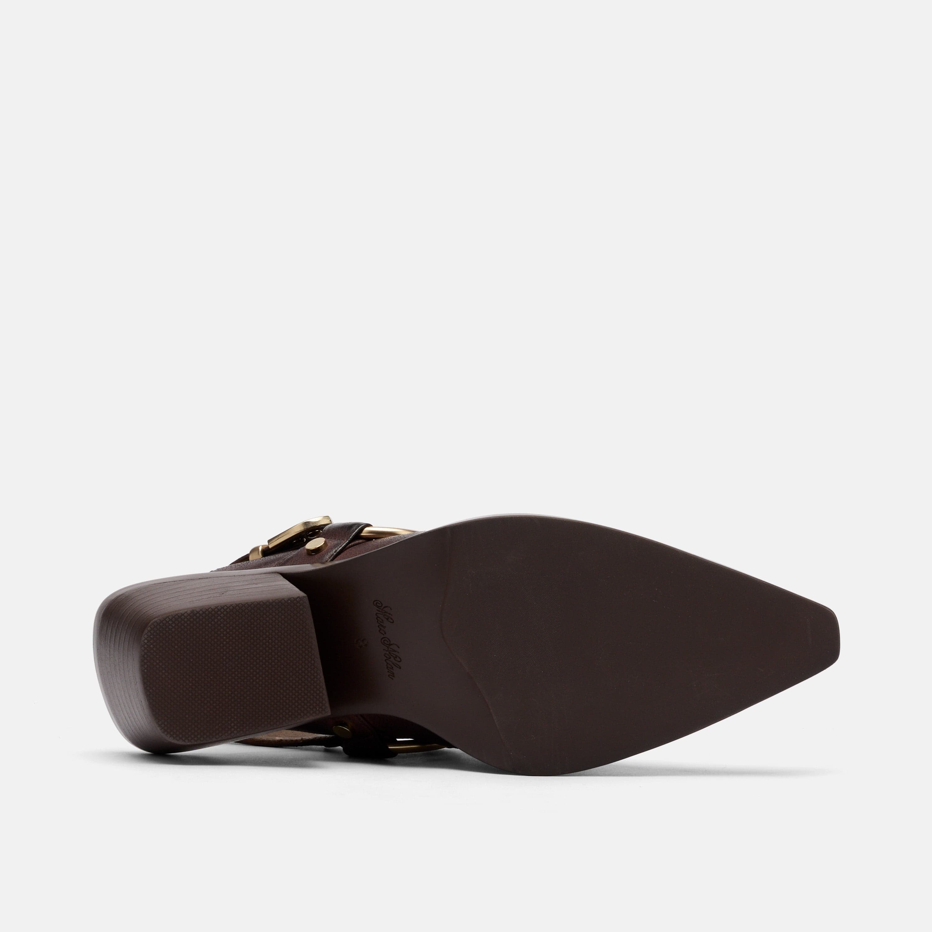 MARC NOLAN Frontier Calf Leather Western Slingbacks, Alternate, color, Brown