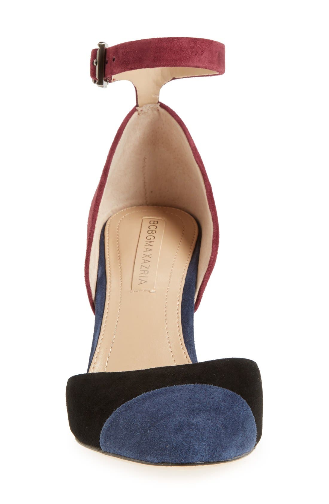 'Billee' Colorblock Pump, Alternate, color, DARK NAVY/ BLACK SUEDE