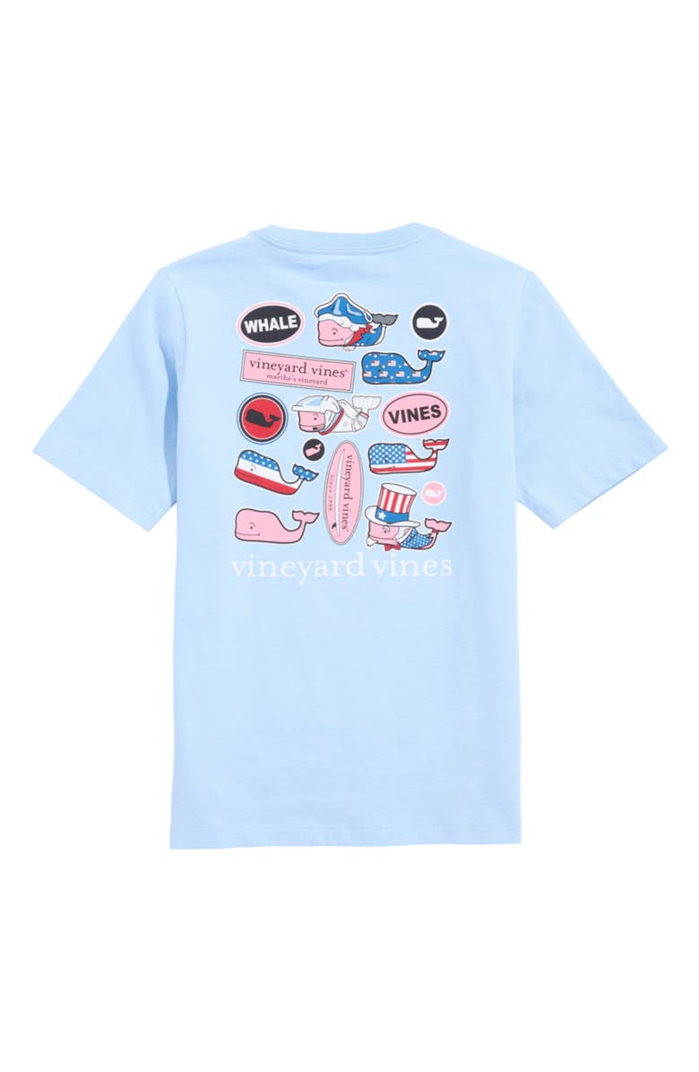 Kids' USA Stickers Cotton Graphic Pocket T-Shirt