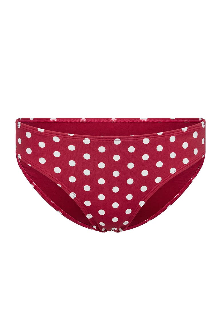 Shelbie Swimwear Bikini Panty, Alternate, color, Dot red
