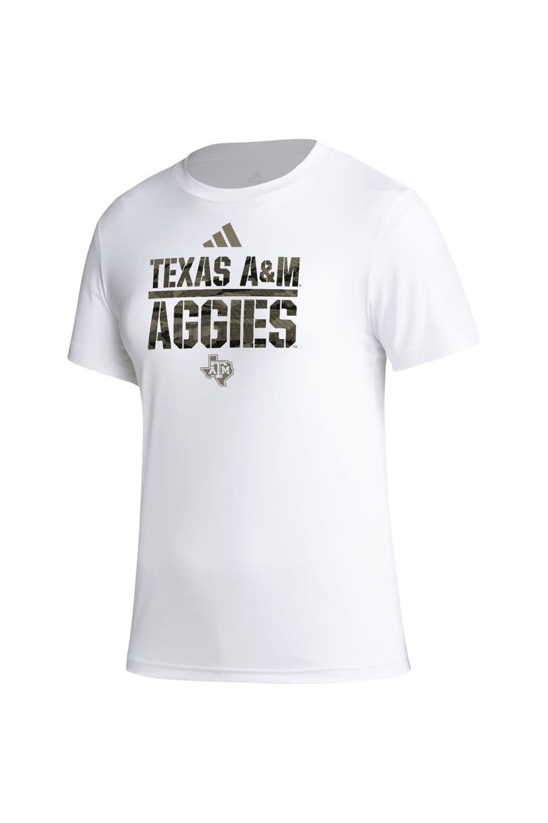 Women's adidas White Texas A&M Aggies AEROREADY Military Appreciation Pregame T-Shirt, Alternate, color, White