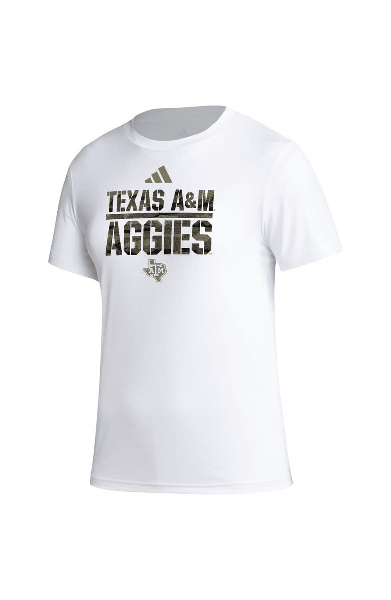 adidas Women's adidas White Texas A&M Aggies AEROREADY Military Appreciation Pregame T-Shirt, Alternate, color, White