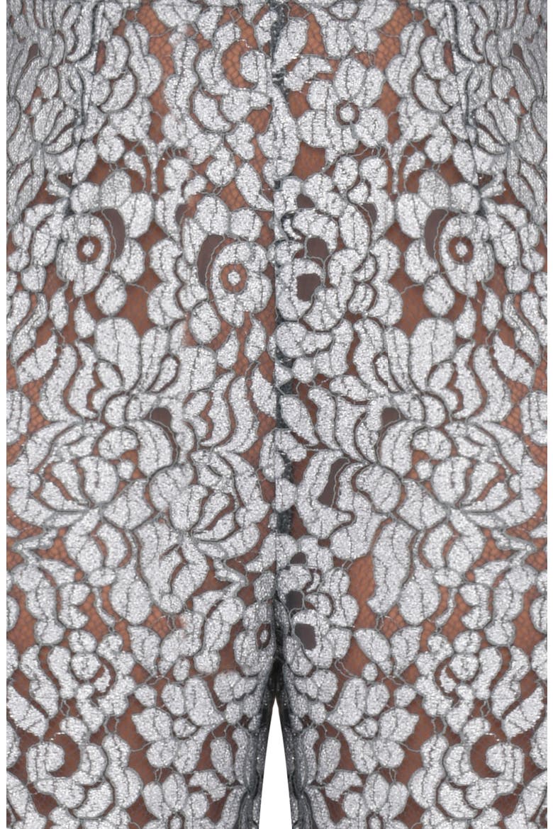 Mara Floral Lace Straight Leg Trousers, Alternate, color, SILVER