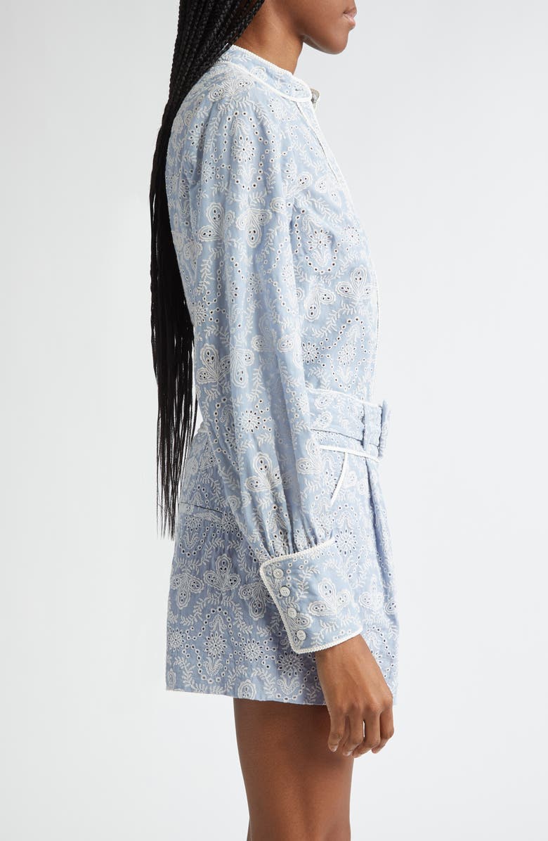 Veronica Beard Thorp Embroidered Cotton Button-Up Shirt, Alternate, color,