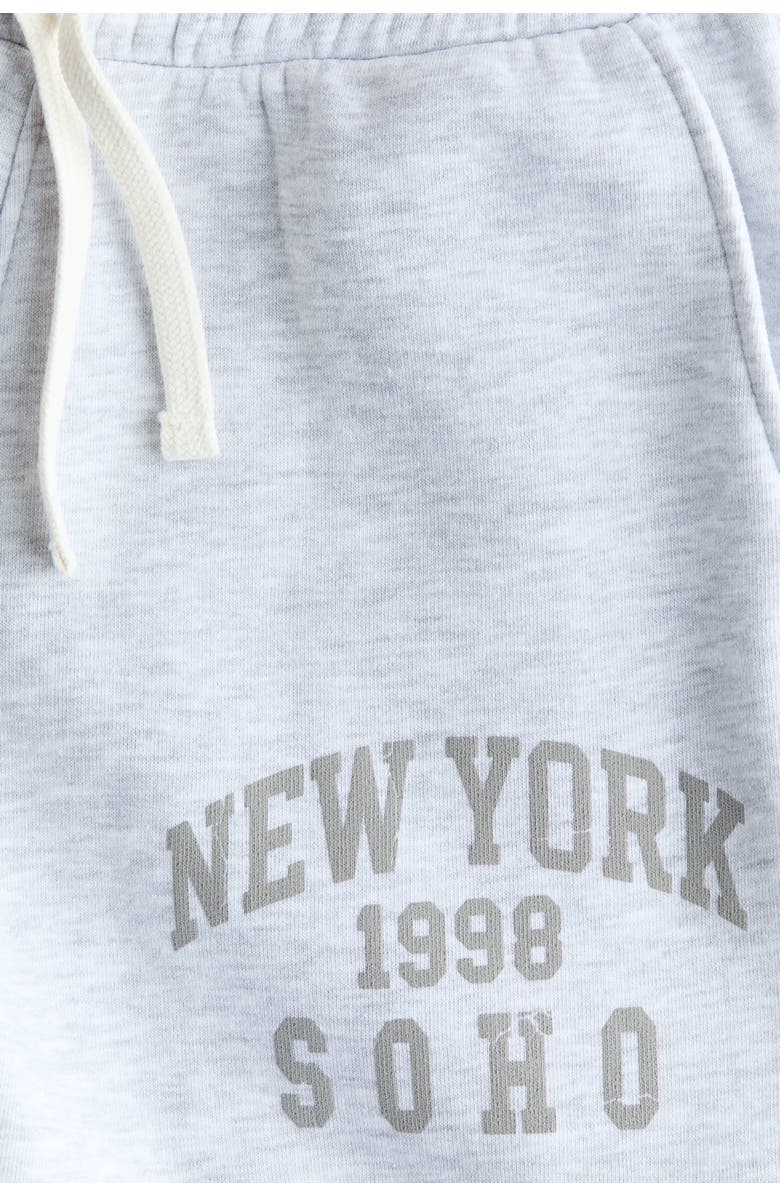 H&M Printed Joggers, Alternate, color, Light Gray Melange/New York