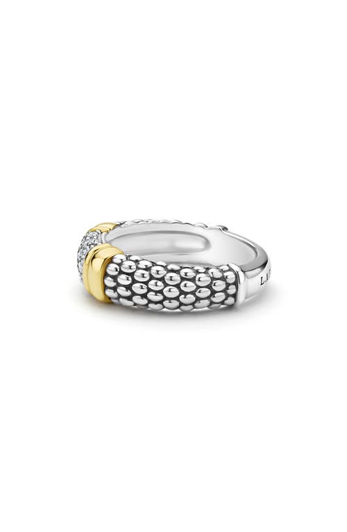 Lagos Signature Caviar Pavé Diamond Ring, 6mm In Two-tone