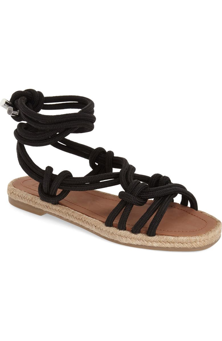 Topshop Knotted Cord Tie Sandal, Main, color,