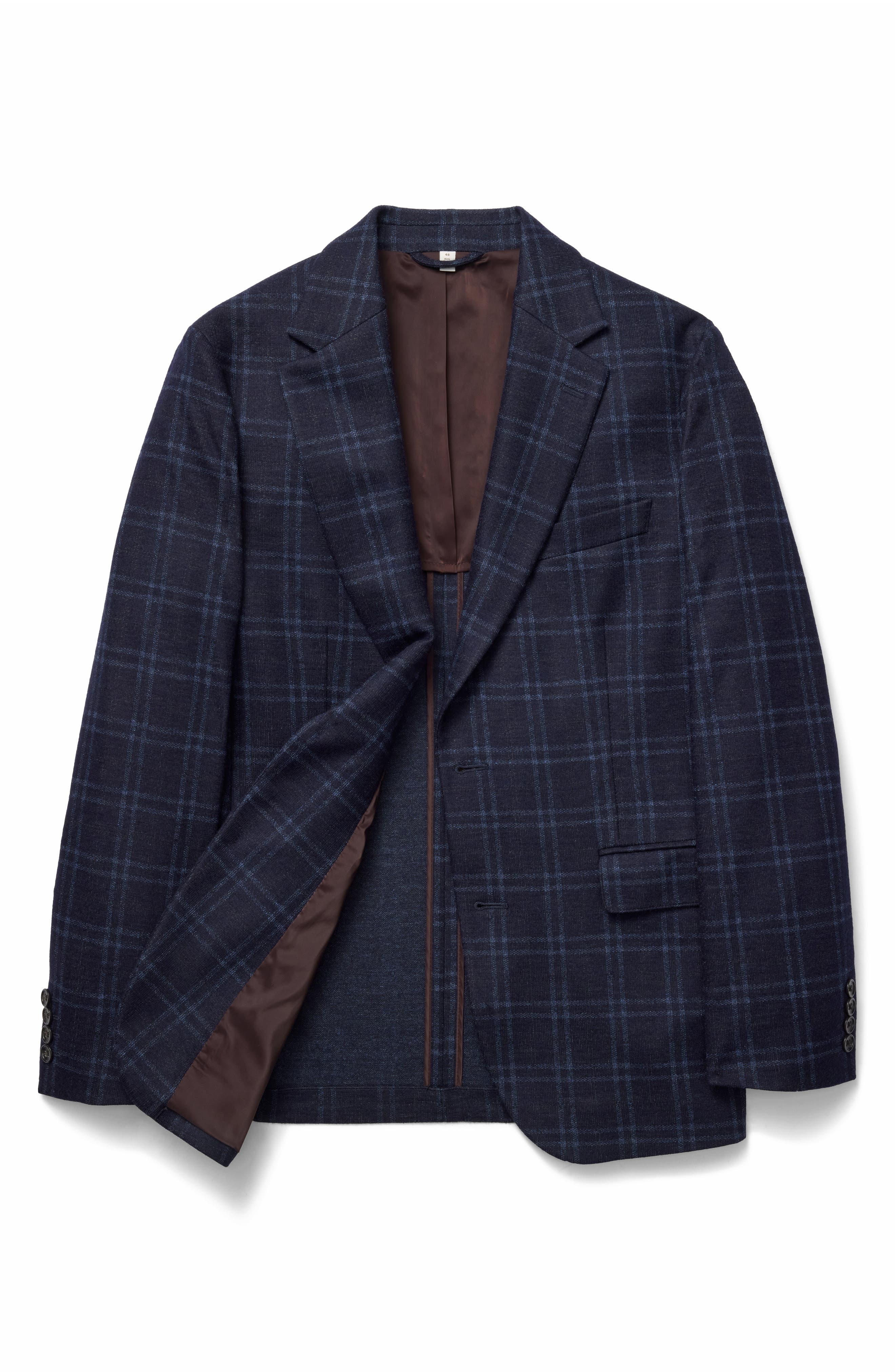 selected NAVY DOUBLE WINDOWPANE