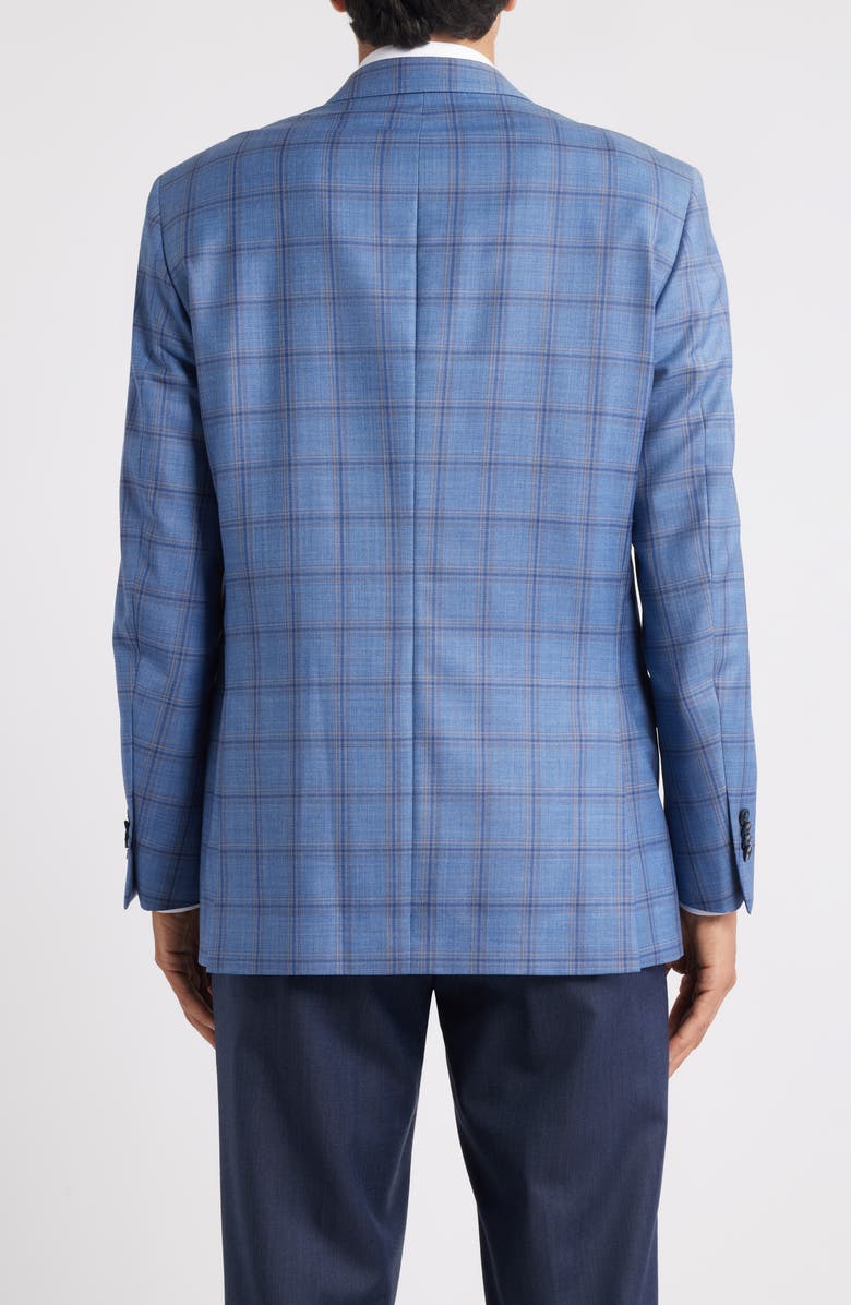 Peter Millar Flynn Classic Fit Blue Plaid Wool Sport Coat, Alternate, color, Light Blue