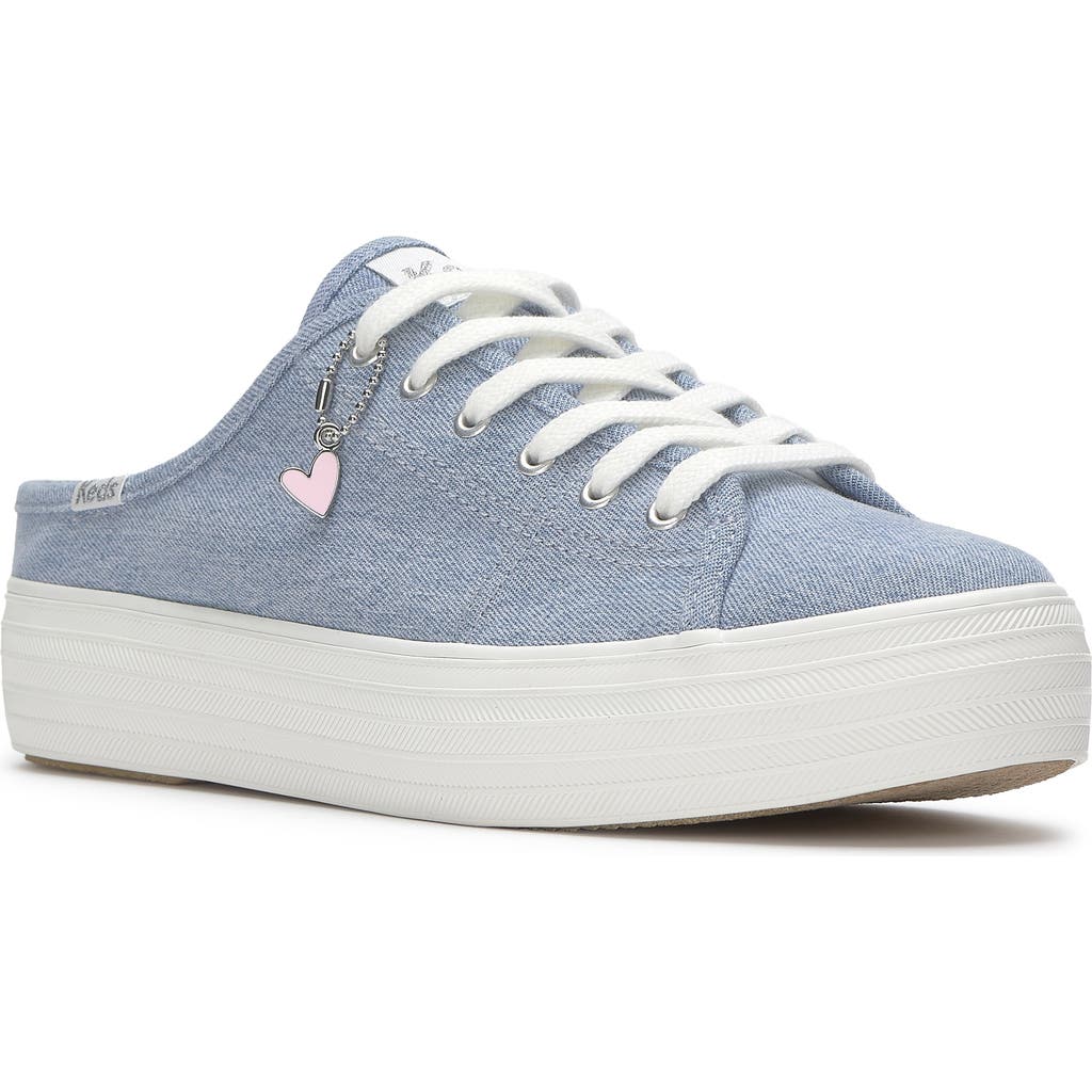 Keds Women's Triple Kick Mule Denim Slip On Canvas Sneakers In Light Blue