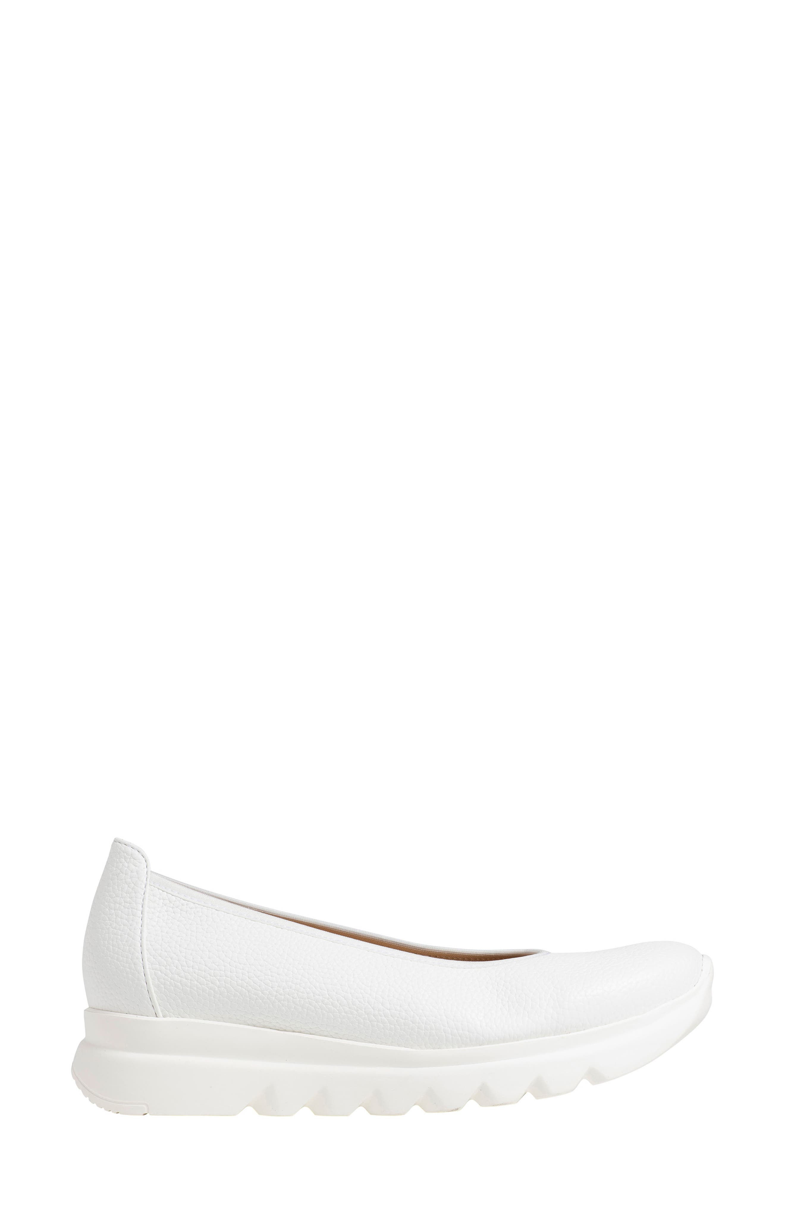 Snallerina Flat, Alternate, color, WHITE