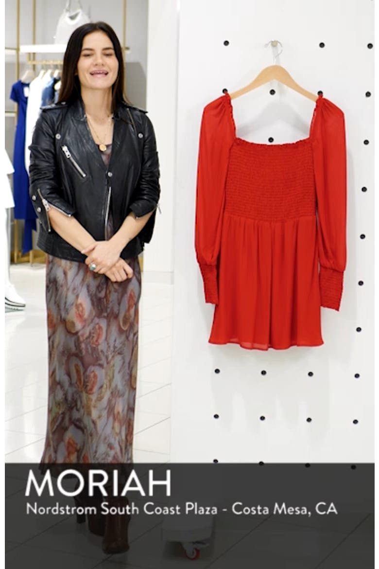 Kelli Smocked Bodice Fit & Flare Minidress video