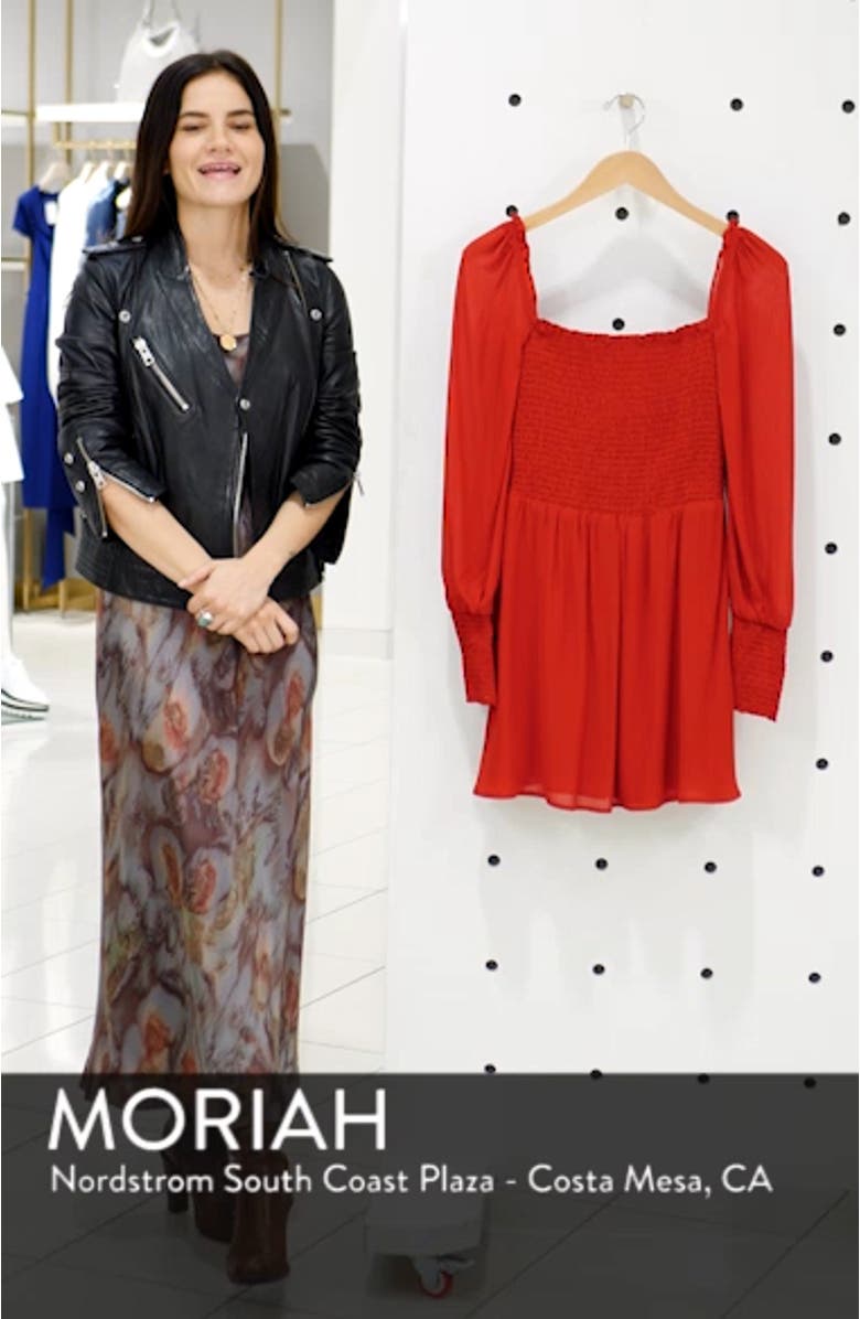 Kelli Smocked Bodice Fit & Flare Minidress, sales video thumbnail