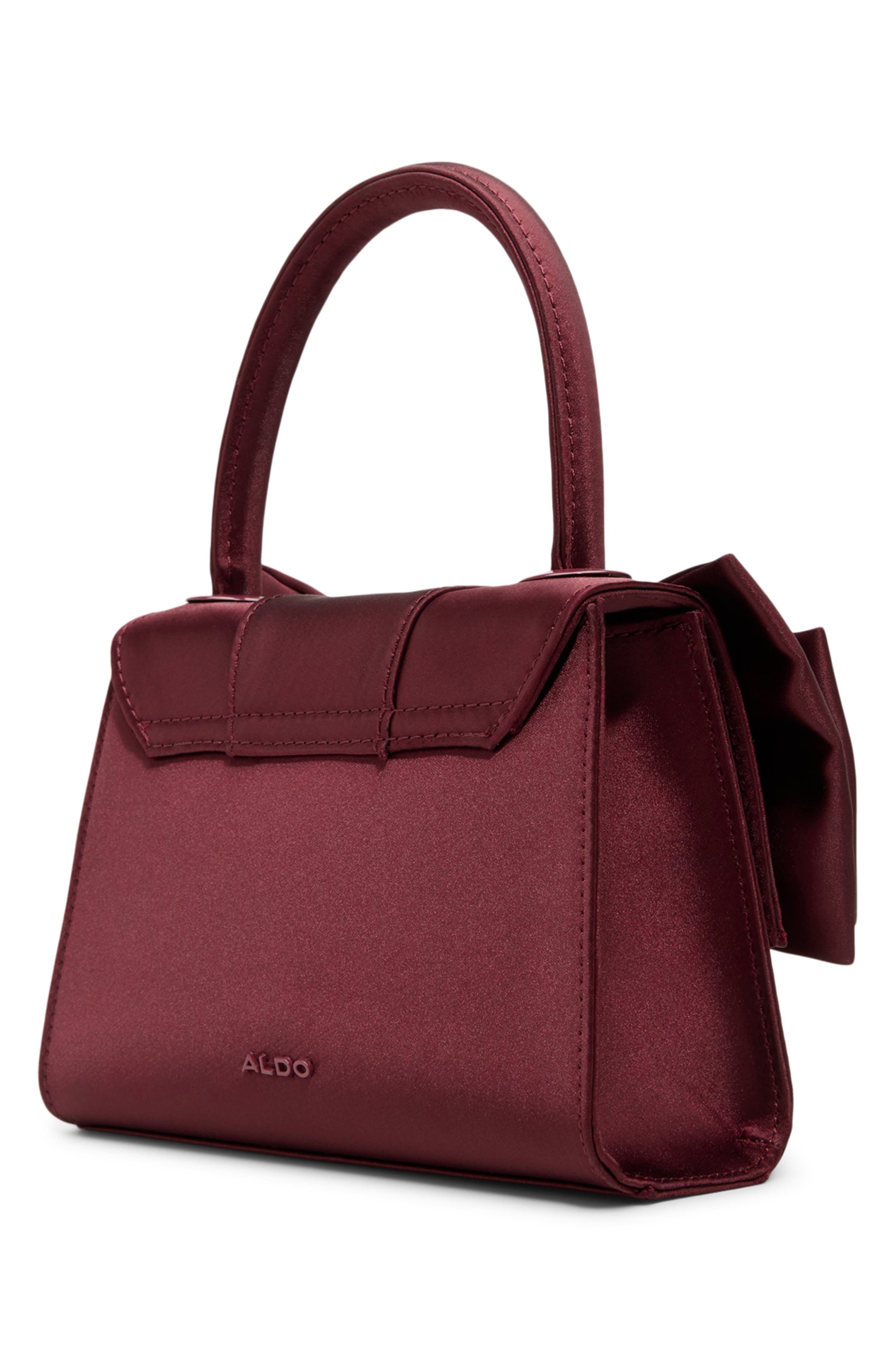 ALDO Decadencee Top Handle Bag, Alternate, color, Dark Red