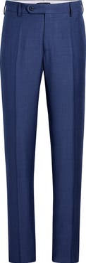 Zanella Parker Classic Wool Sharkskin Dress Pants