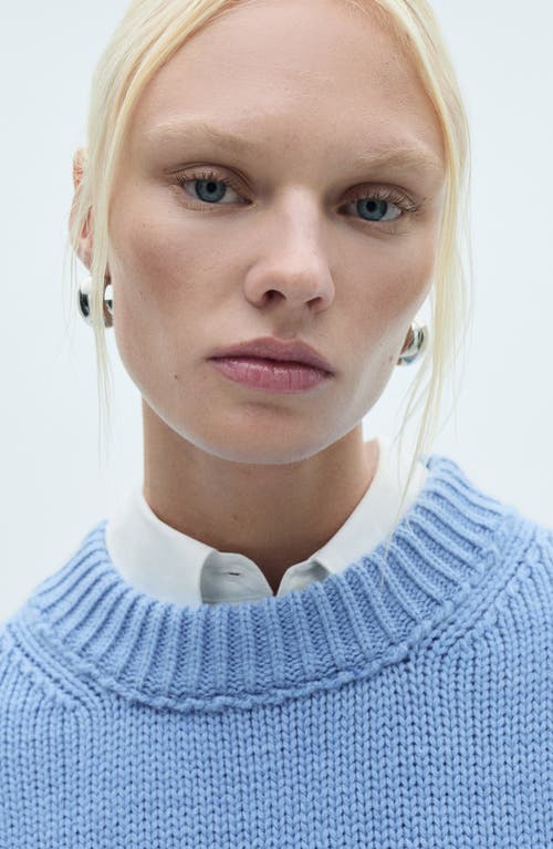 Mango Crop Sweater In Sky Blue