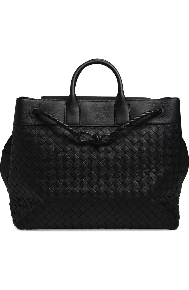 Bottega Veneta Andiamo Voyager Intrecciato Tote, Main, color, 8966 Black-Nero Opaco