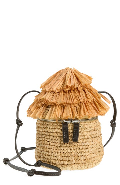 Tiki Raffia Shoulder Bag