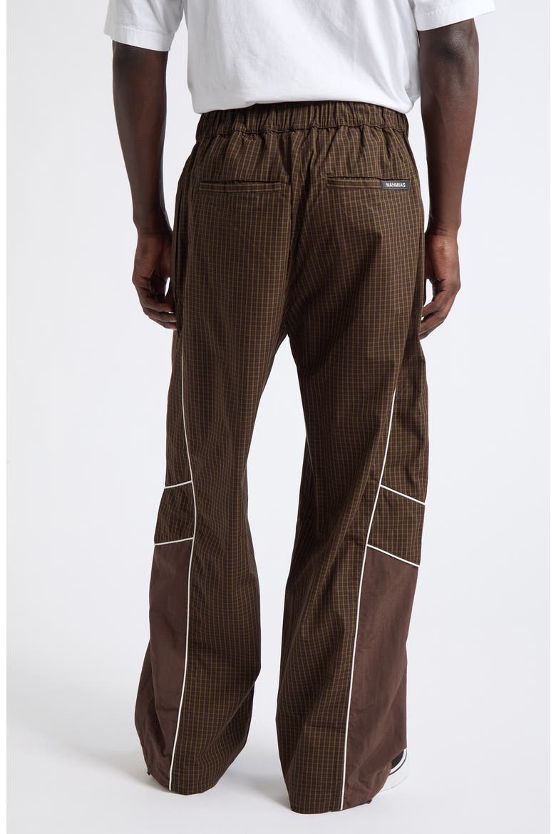 Grid Warm Up Track Pants, Alternate, color, DK BROWN MULTI NYLON