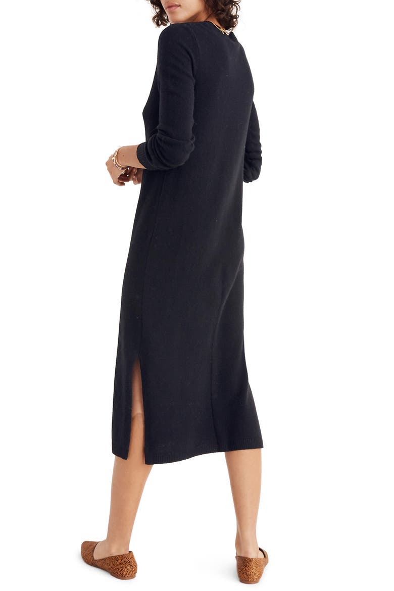 Midi Sweater Dress, Alternate, color, TRUE BLACK