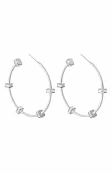 Liza Schwartz Bridget CZ Station Hoop Earrings