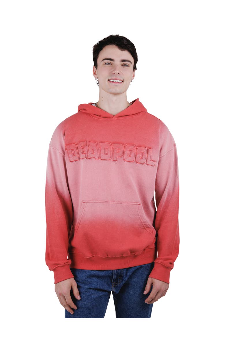 Deadpool & Wolverine Fleece Pullover Hoodie, Alternate, color, Coral Pink Deadpool