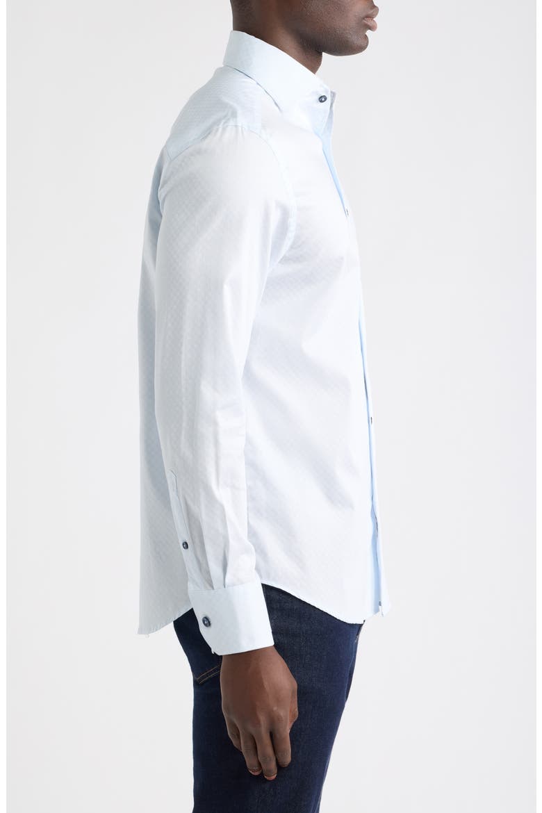 Alvin Shaped Fit Check Button-Up Shirt, Alternate, color, SKY
