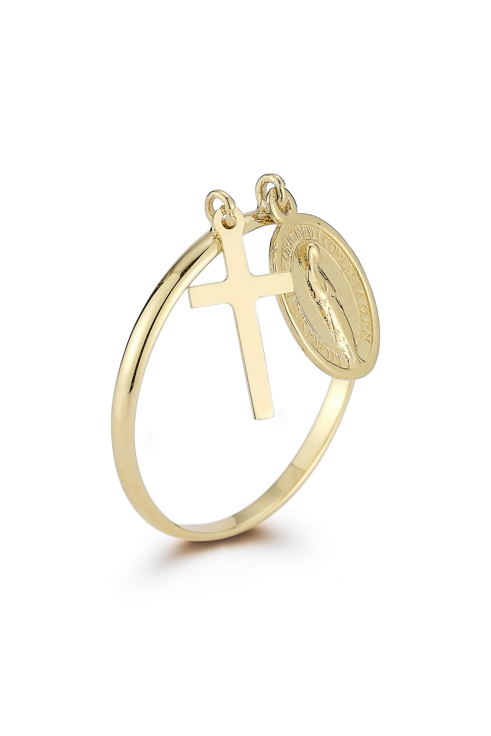 Christian Cross Rug Ember Fine Jewelry 14K Gold Religious Ring (Women) | Nordstromrack
