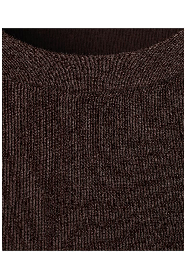 Short Sleeve Cotton Blend Sweater, Alternate, color, BROWN