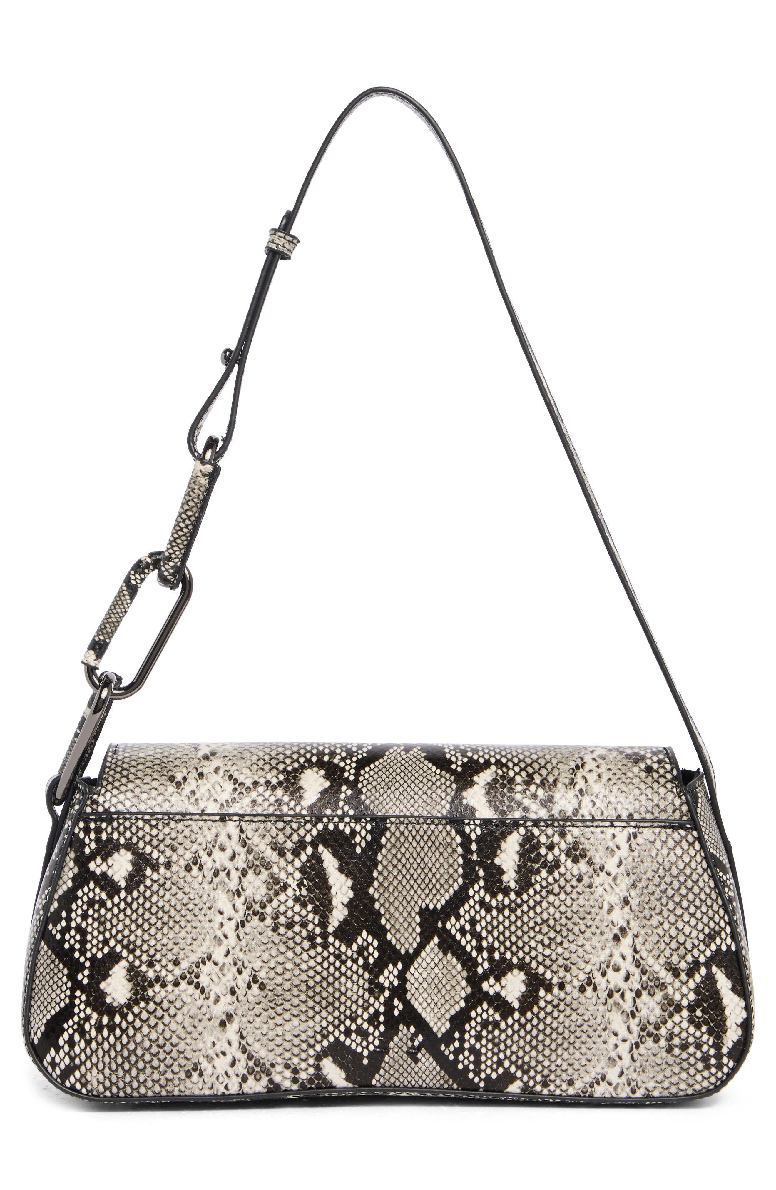 Asymmetrical Faux Leather Hobo Bag, Alternate, color, SNAKE