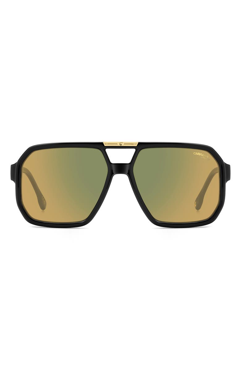 Carrera Eyewear Victory 60mm Square Sunglasses, Main, color, Black Yellow