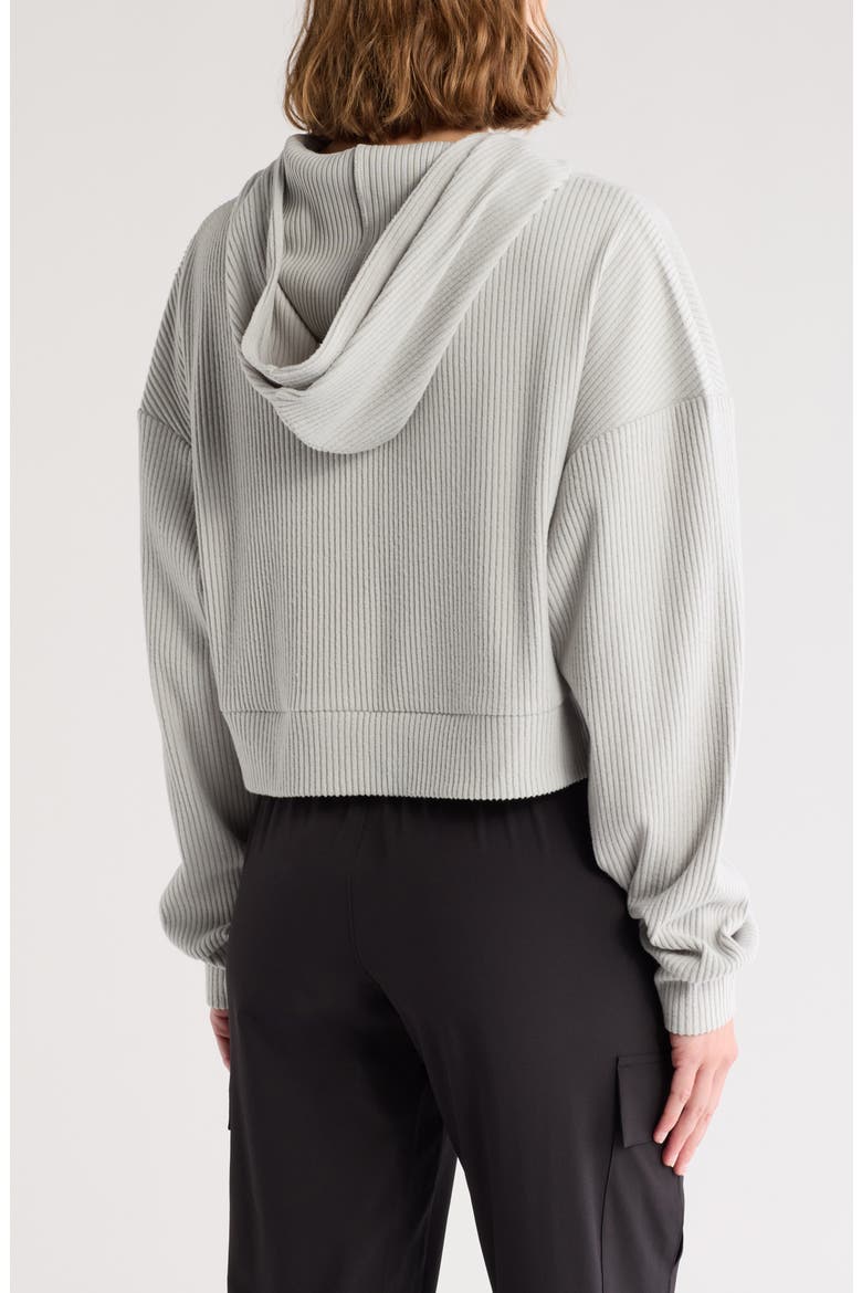 Crop Rib Hoodie, Alternate, color, GREY