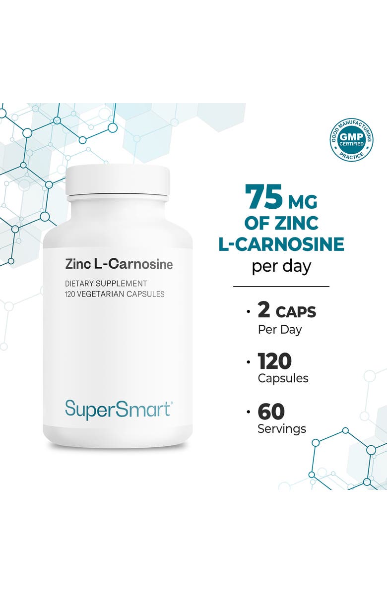 SuperSmart Zinc L-Carnosine 75mg, Alternate, color, NO COLOR