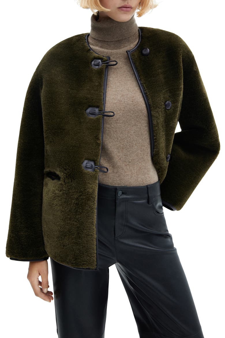 Faux Fur Jacket, Main, color, KHAKI GREEN