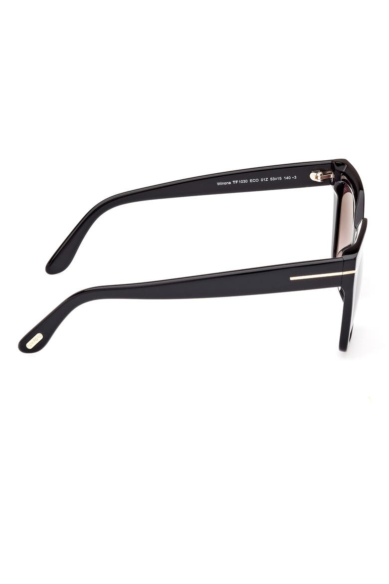 Winona 53mm Gradient Cat Eye Sunglasses, Alternate, color, SHINY BLACK / GRADIENT ROSE