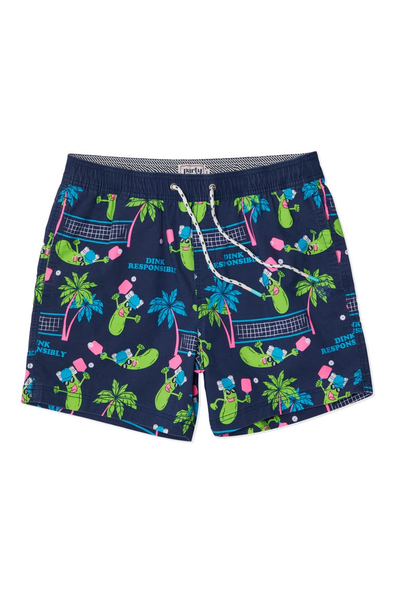 Dink Responsibly Swim Trunks, Alternate, color, NAVY BLUE