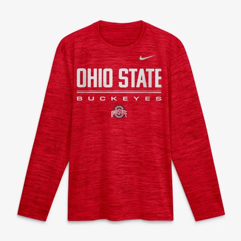 Men's Nike Scarlet Ohio State Buckeyes Sideline Velocity Dri-FIT Long Sleeve T-Shirt