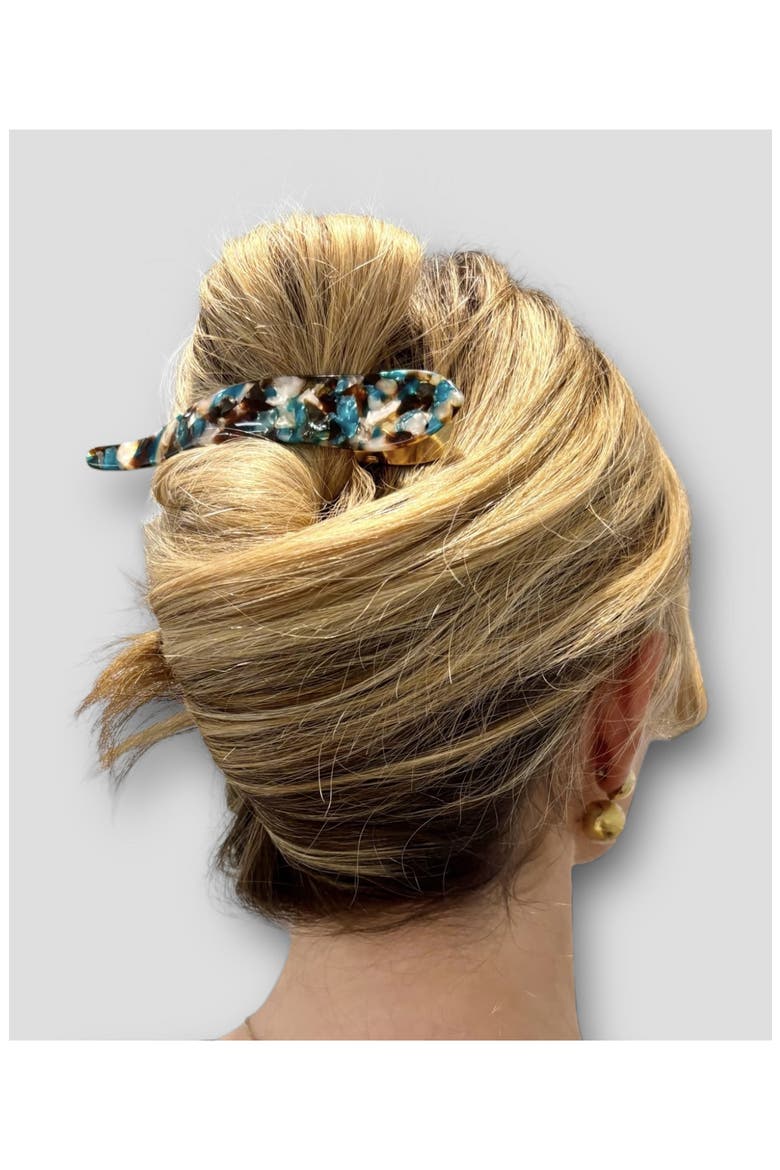 Star Clip, Alternate, color, AQUA BROWN