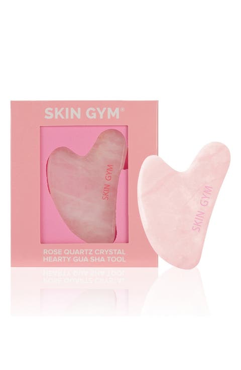 Rose Quartz Crystal Sculpty Heart Gua Sha Facial Tool