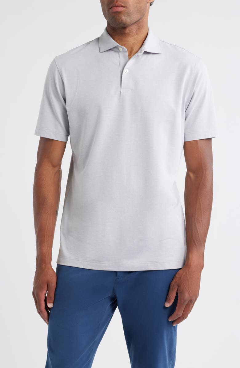 Peter Millar Crown Crafted Albatross Pima Cotton Blend Polo, Main, color, Gale Grey
