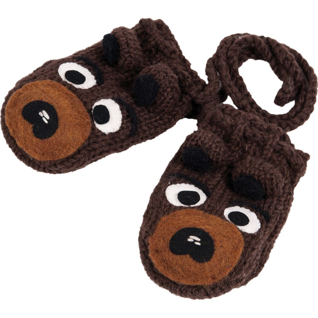 Nirvanna Designs Bear Mittens In Brown