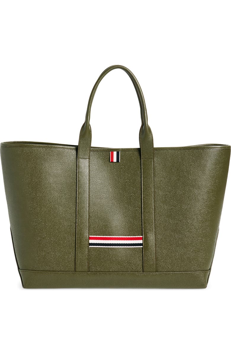 Thom Browne Medium Tool Pebbled Leather Tote, Main, color,