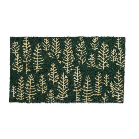 Mountain Trees Coir Door Mat Natural Coir Doormat Green