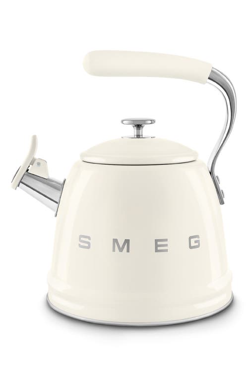 Smeg Stovetop Whistling Kettle In Cream