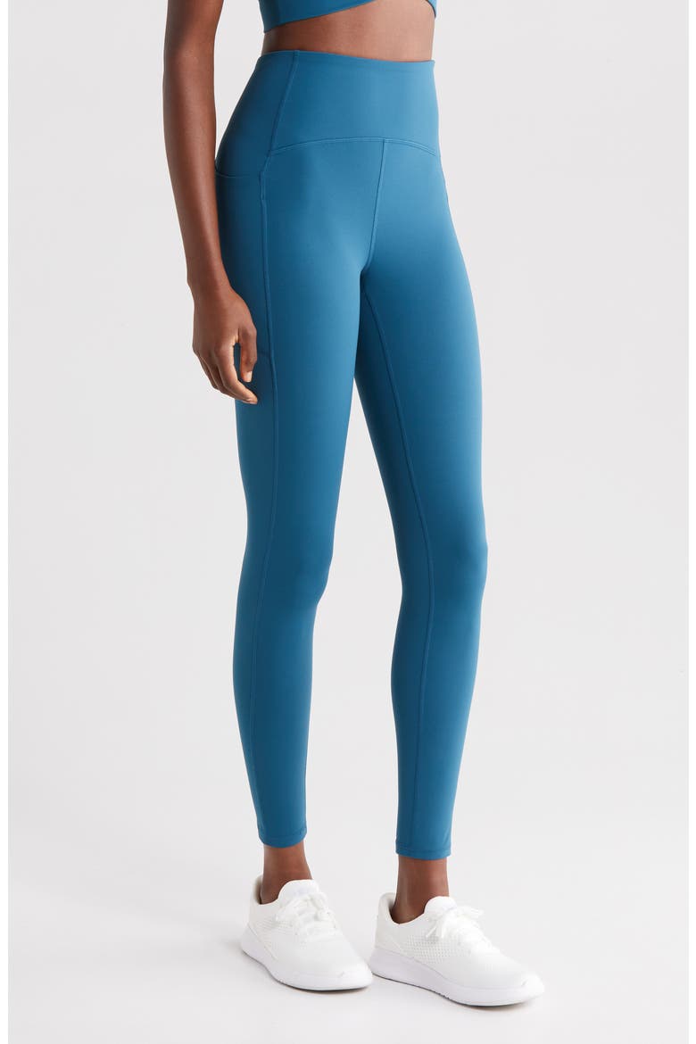 Studio Luxe High Waist Pocket 7/8 Leggings, Alternate, color, TEAL SEAGATE